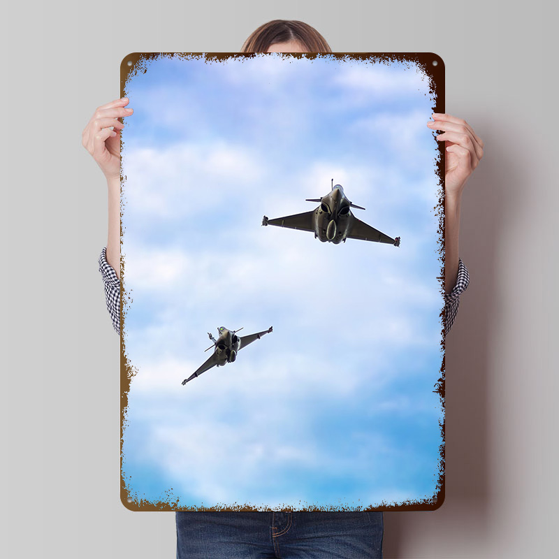 Retro Gaming X2 - Affiche en fer blanc Dassault Rafale