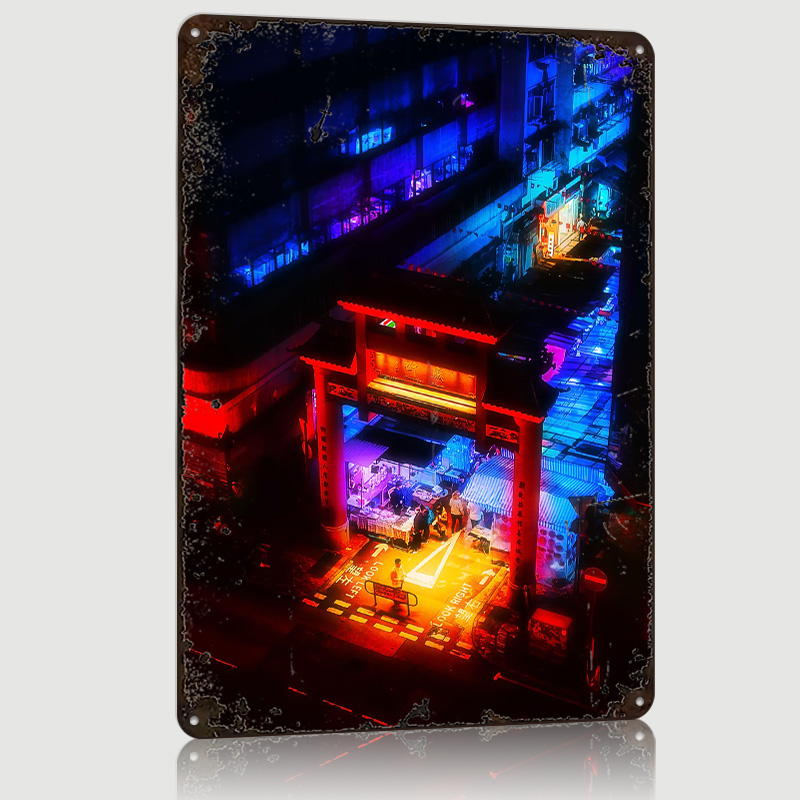 Retro Gaming Market - Plaque murale vintage personnalisée en métal,