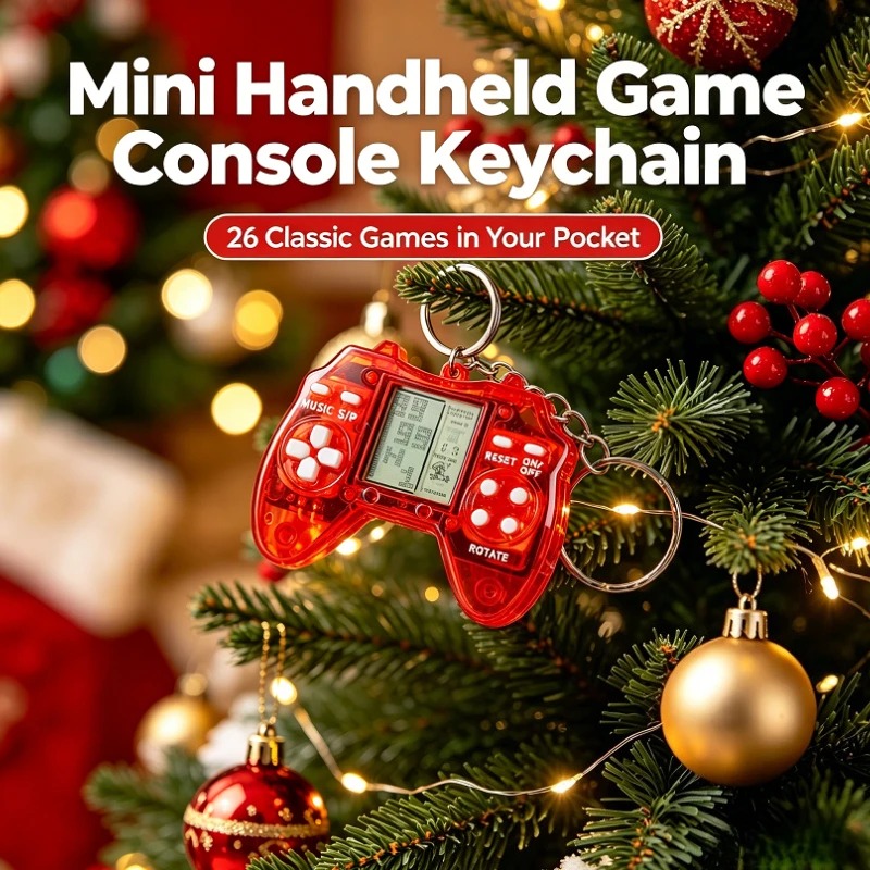 Retro Gaming Keychain - Mini porte-clés de jeu transparent en