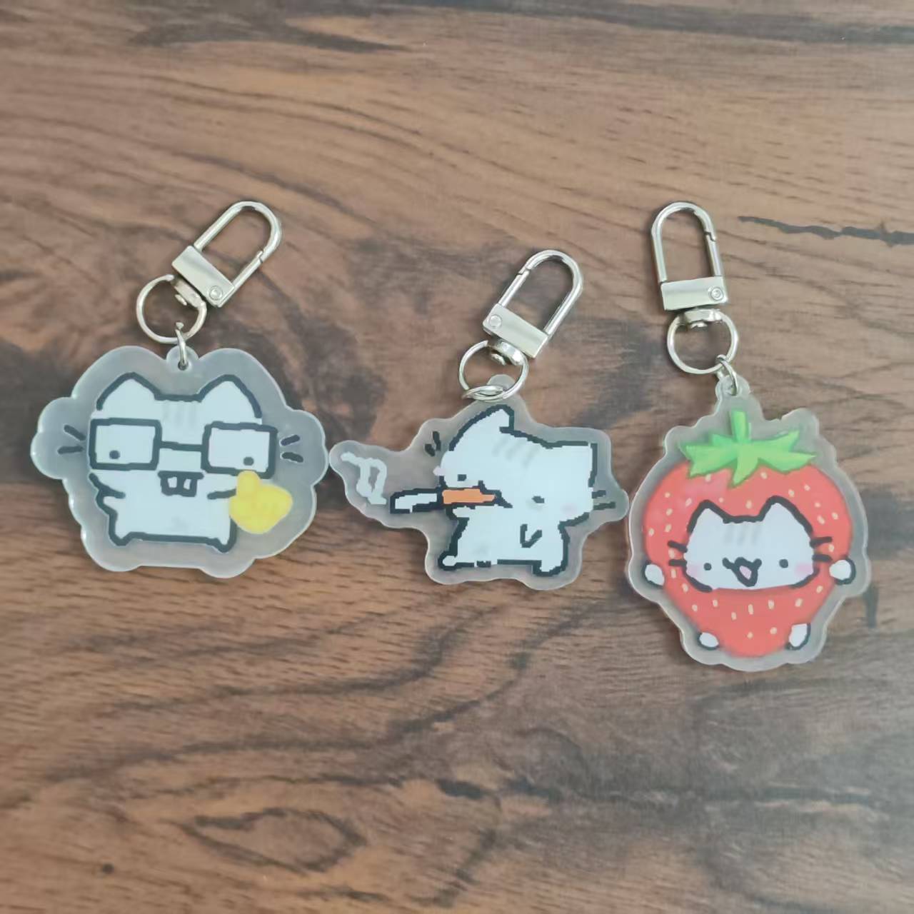 Retro Gaming Keychain - Porte-clés chat pixel plat 2d –
