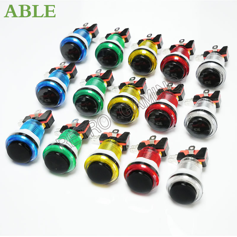 Retro Gaming Shop - Bouton poussoir LED Arcade 6 couleurs,