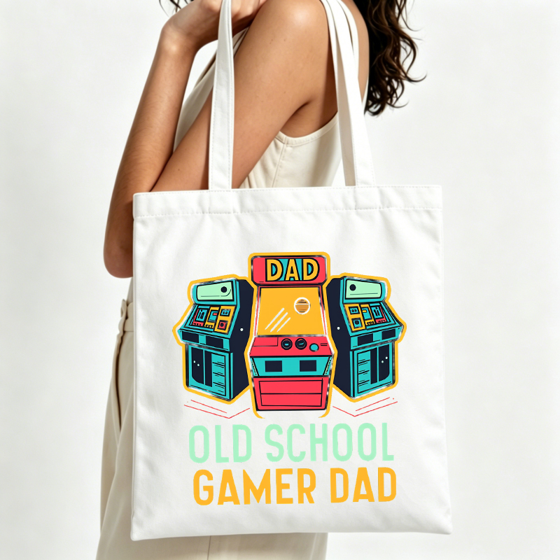 Retro Gaming Shops - Sac fourre-tout en toile graphique rétro