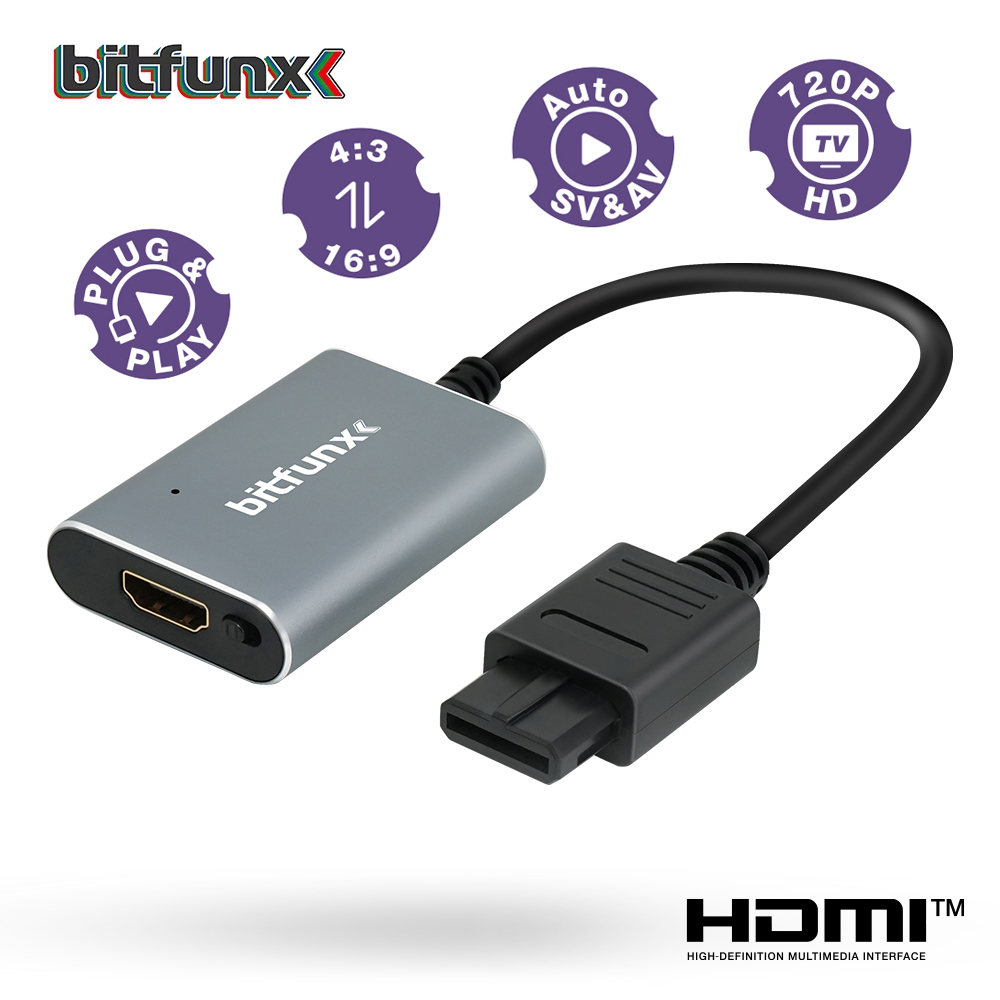 Retro Gaming Upscaler - Bitfunx 720P HDMI ™ Adaptateur s-vidéo