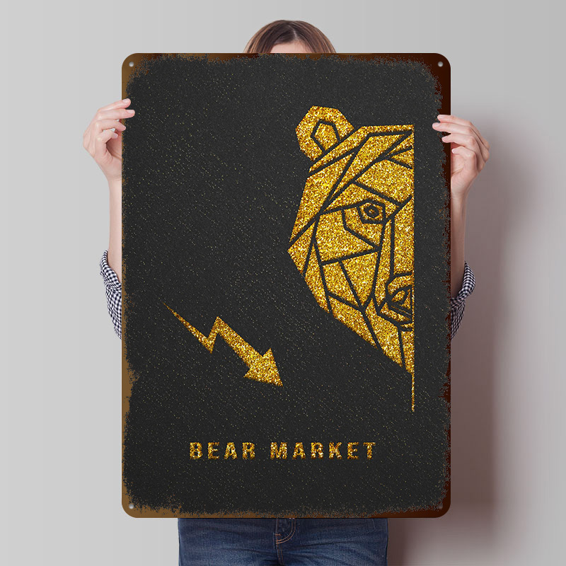 Affiche métallique Gold Bear M - Retro Gaming Market avis et prix