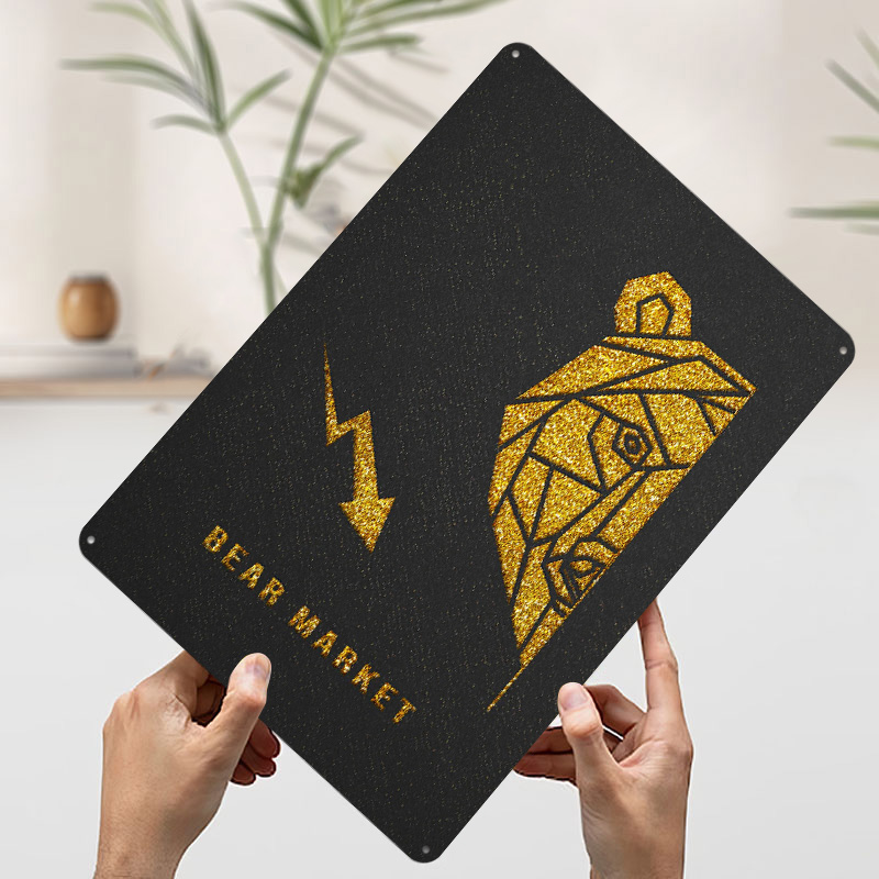 Affiche métallique Gold Bear M - Retro Gaming Market avis et prix