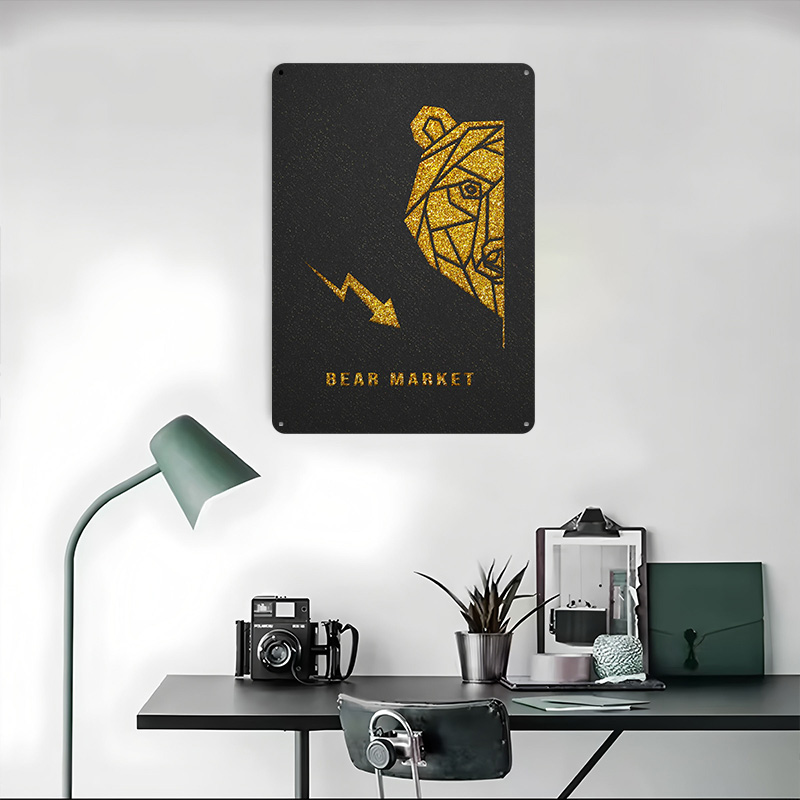 Affiche métallique Gold Bear M - Retro Gaming Market avis et prix