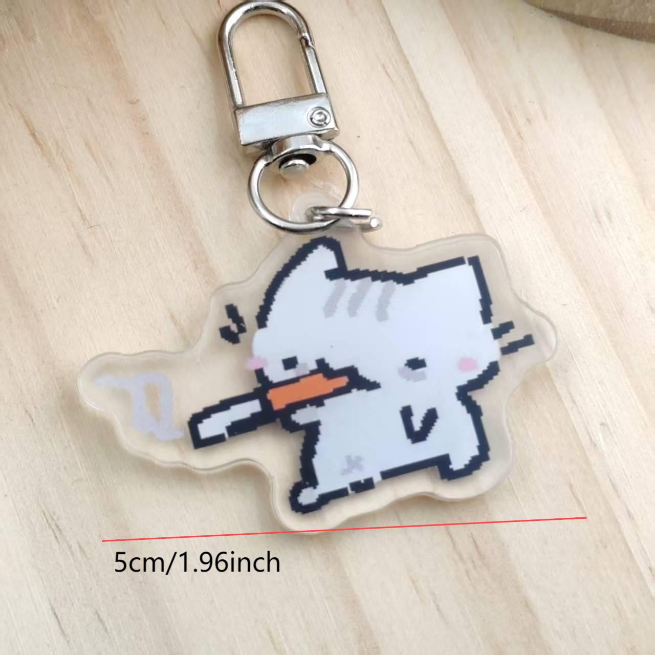 Porte-clés chat pixel plat 2d  - Retro Gaming Keychain avis et prix