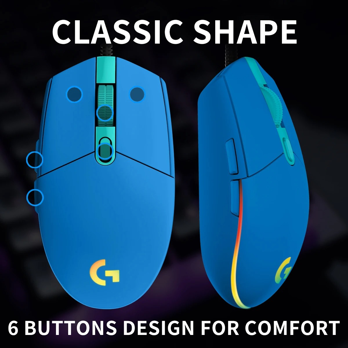 Souris de bureau Logitech G102 - Logitech Mouse G203 avis et prix